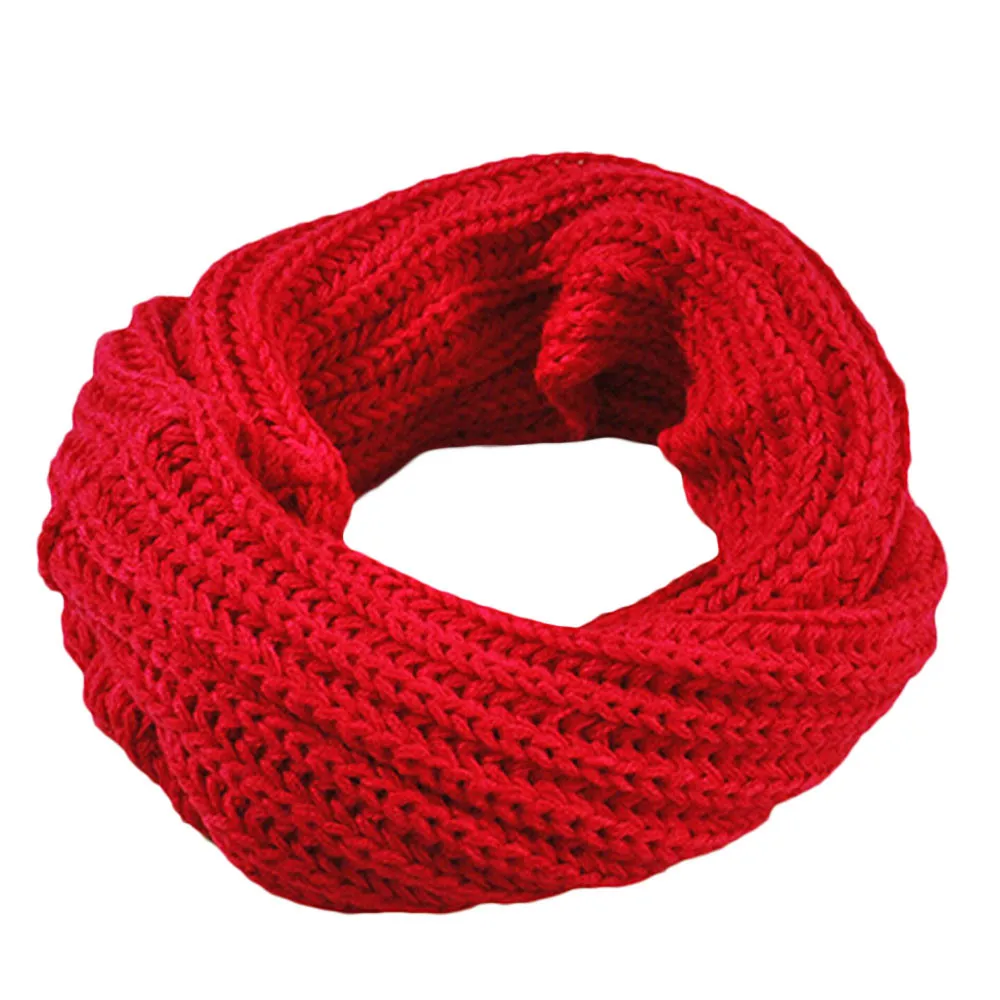 Женский шарф для женщин Женский Вязаный Круглый шерстяной мягкий шарф зимой теплый в девять цветов
