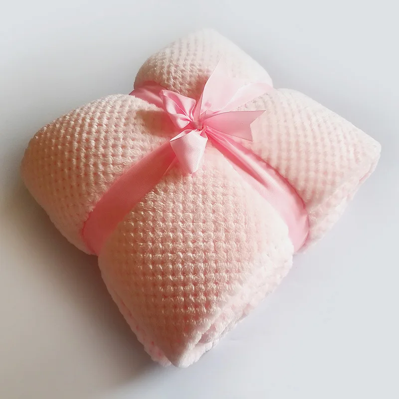 Фланелевое Клетчатое одеяло с ананасом, текстурированный теплый мягкий коврик для кровати, дивана, пляжа, новинка - Цвет: Pink