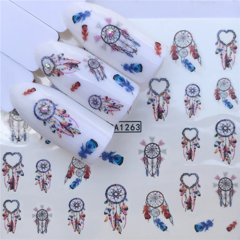 

YWZLE 1 Sheet Mix Owl Dream Catcher Nail Art Water Transfer Decal Sticker For Nail Art Tattoo