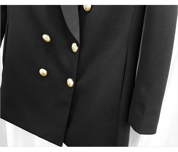 Блейзер Куртка пальто Львиная кнопка для женщин Тонкий Пиджаки для офисные женские туфли демисезонный Мода 2019 дизайн Элитный бренд