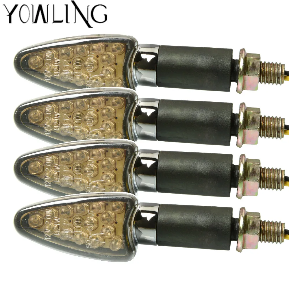 

Motorcycle Turn Signals Blade Carbon Fiber Look LED Turn Signal Warning Light Blinker for Benelli Piaggio Honda Yamaha XP530 500