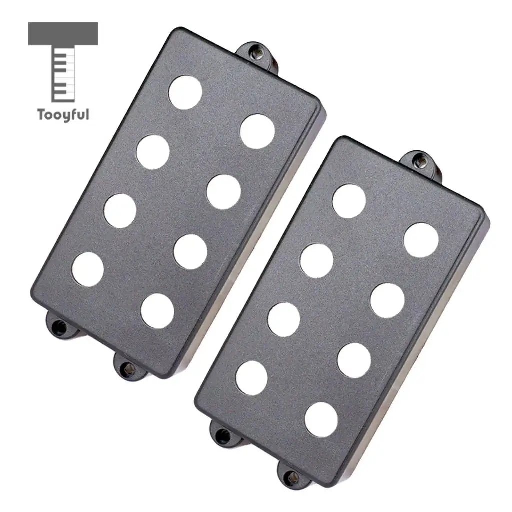 Tooyful 2Pcs Black Plastic Pickup Cover Humbucking Open Double Coil for 4-6 String Electric Bass