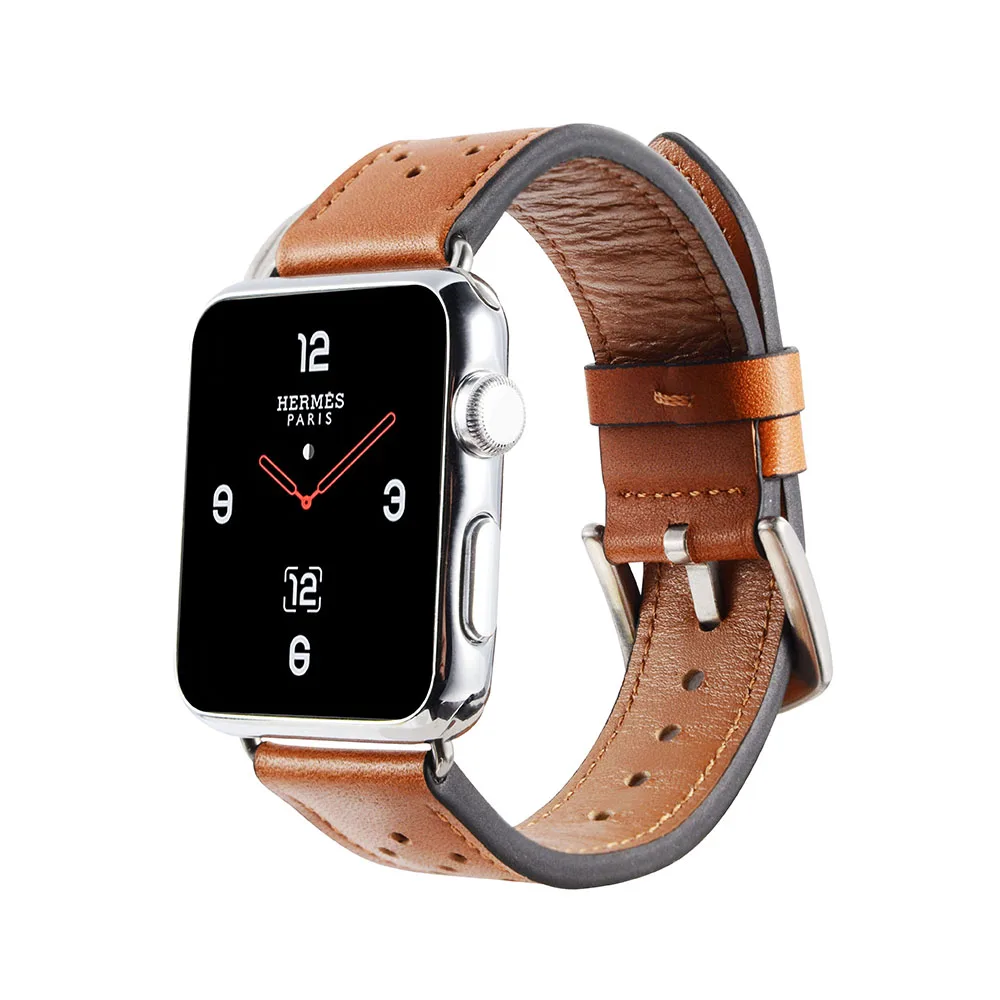 Ретро Роскошный кожаный ремешок 44 мм 40 для Apple watch 42 38 черный адаптер iwatch серии 5 4 3 2