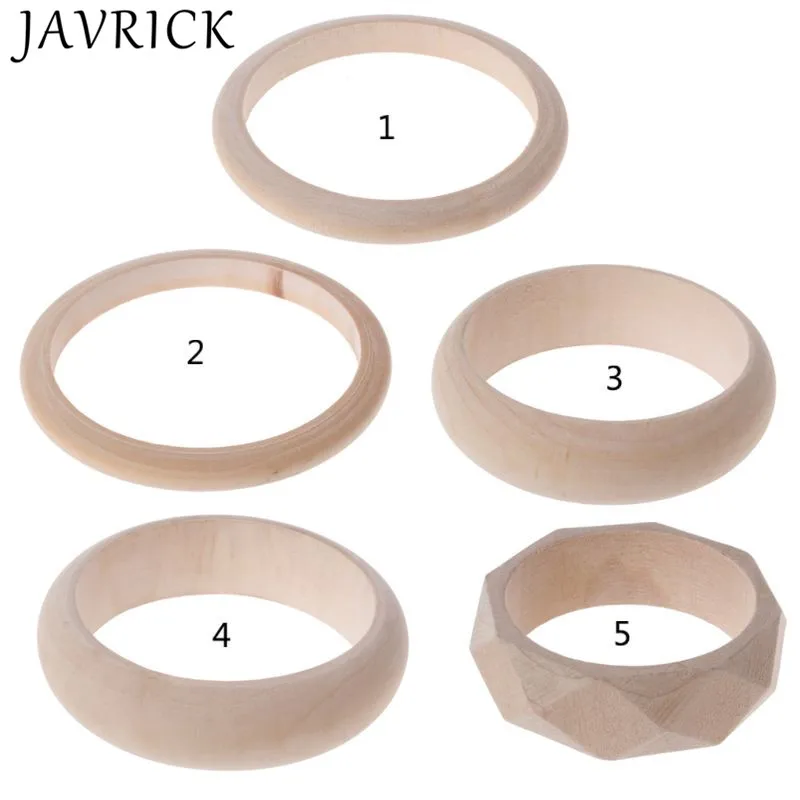 

Plain Natural Unfinished Unpainted Wooden Bangle Bracelet DIY Wood Art Jewelry