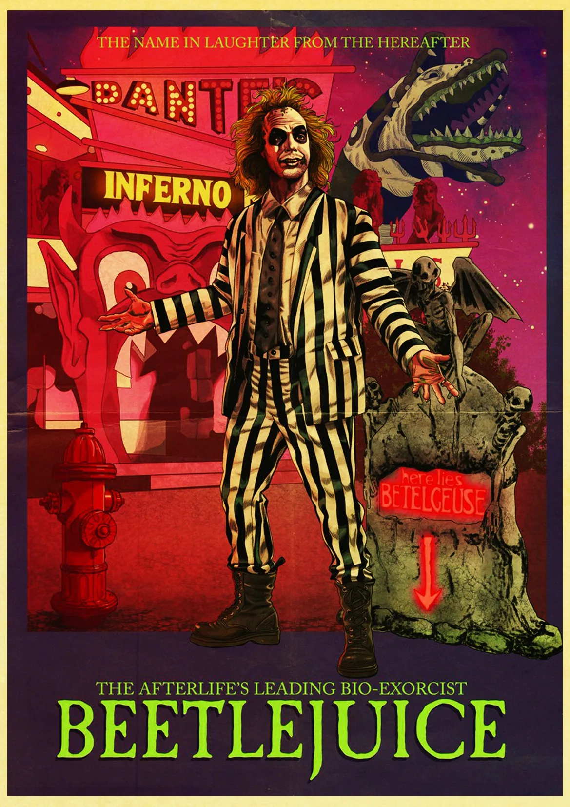 Horror Film Beetlejuice Movie Classic Decorative Retro Poster Wall Art