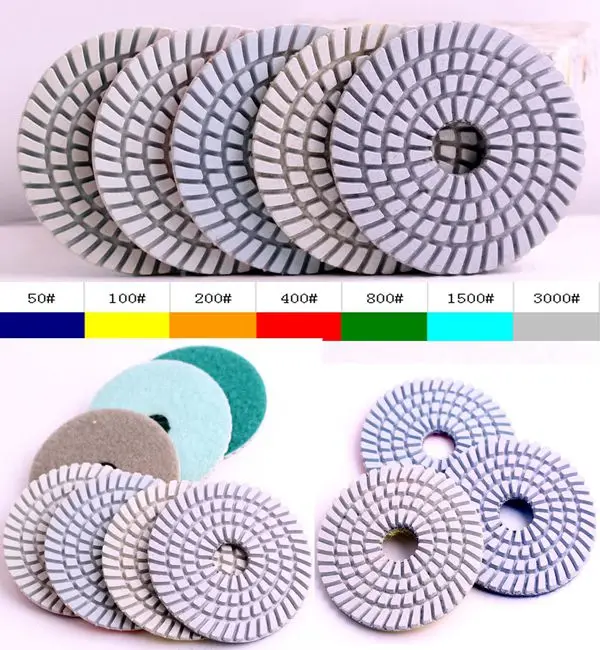 

800# Dry 3"(80mm) with 3.0mm flexible diamond polishing pads for Terrazzo Concrete Engineered Stone Porcelain Quartz.