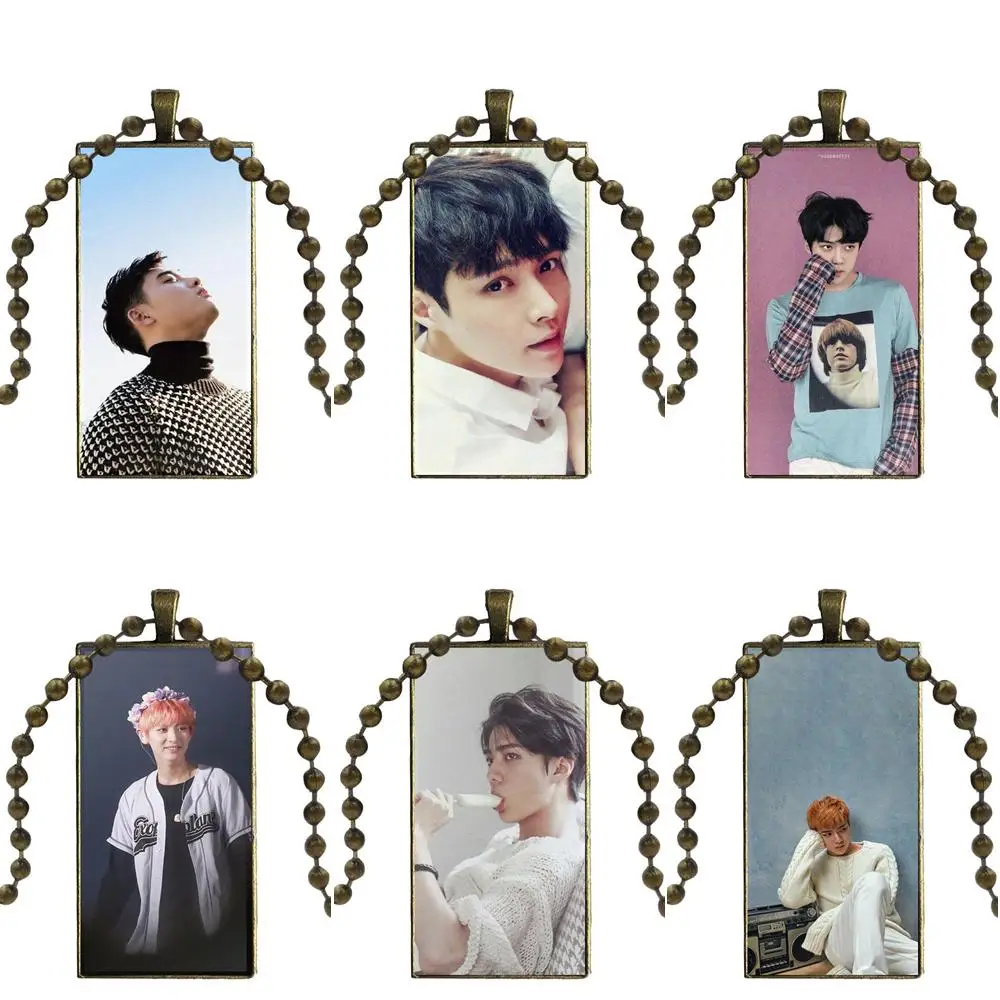 Fashion Exo Kpop For Women Wedding Necklace With Bronze Plated Glass Cabochon Choker Long Pendant Rectangle | Украшения и