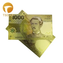 24k Colour Gold Banknote Rare Chile 1000 Pesos Plated Colour Gold Banknote Collection Business Gift цена 24k Colour Gold Banknote Rare Chile 1000 Pesos Plated Colour Gold Banknote Collection Business Gift цены онлайн