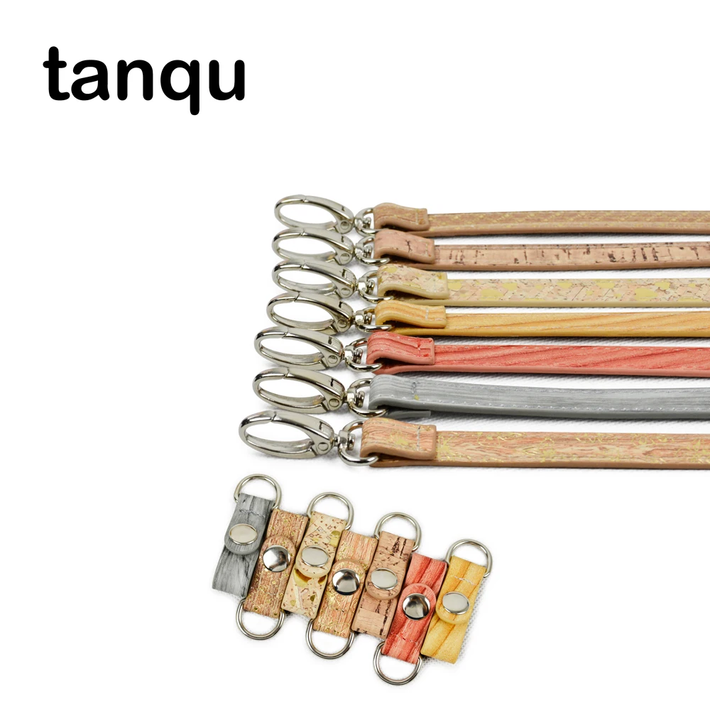 Tanqu короткие деревянные зерна кожа PU клип застежка Регулируемый крюк ремень плечевой ремень комбинация для Obag O сумка карман сумочка