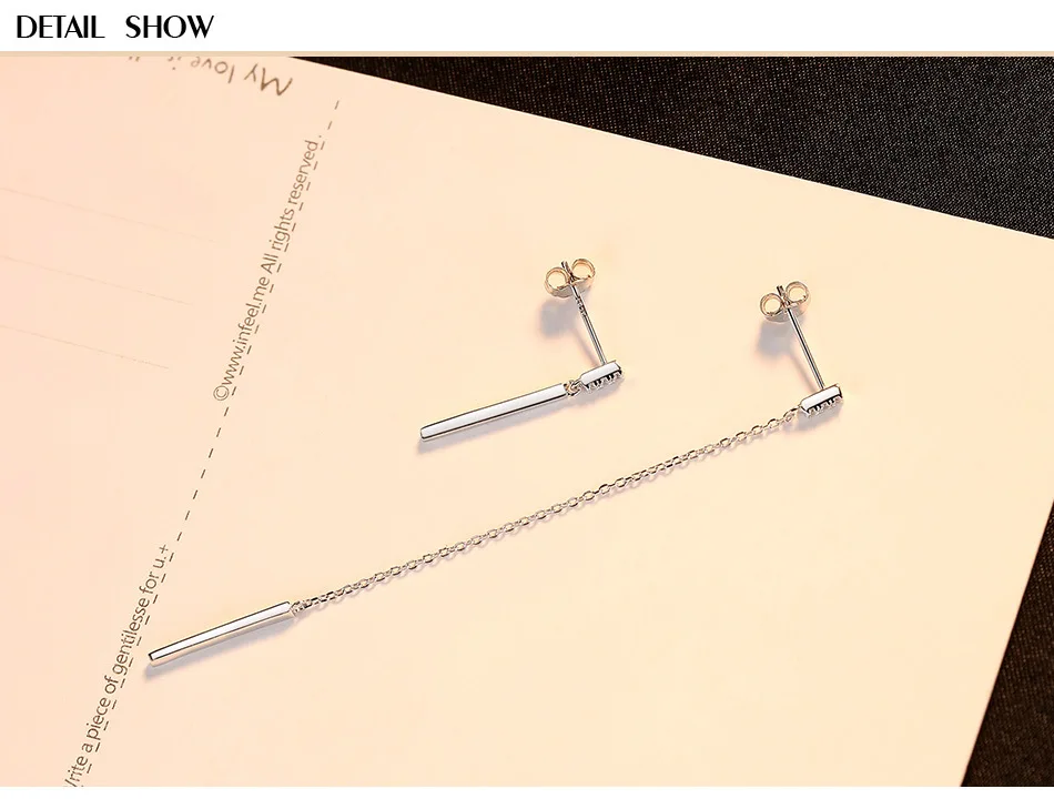 

S925 sterling silver asymmetric female simple fashion ladies earrings CBM17