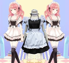 Japonés de cosplay del anime lindo mujeres de halloween costume party vestidos vestidos de lolita para las mujeres maid dress paño