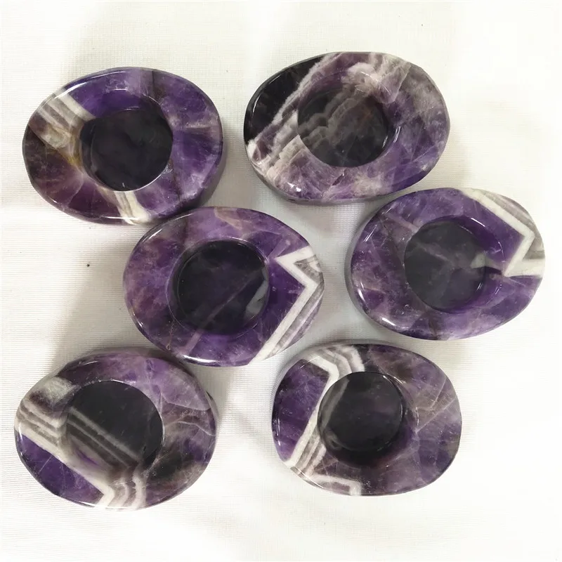 

Cheap handmade a very lovely dream amethyst candlestick for home Furnishing decoration