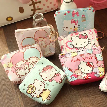

Random Delivery!Kawaii Mini Hello Kitty Coin Purse My Melody Gemini Little Twin Star Wallet Pouch PU Case Bag Key Bags B61