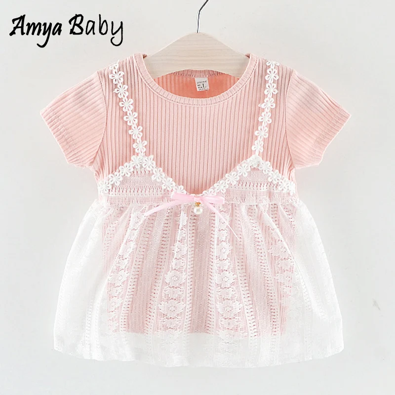 AmyaBaby/ г. летнее платье принцессы для маленьких девочек милые платья для девочек Одежда для младенцев платья для маленьких девочек детская одежда на день рождения