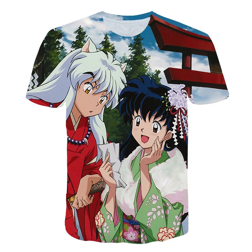 Аниме унисекс футболки Inuyasha футболка аниме Sesshoumaru футболка с коротким рукавом Moneca Stori дышащие мужские женские топы футболки