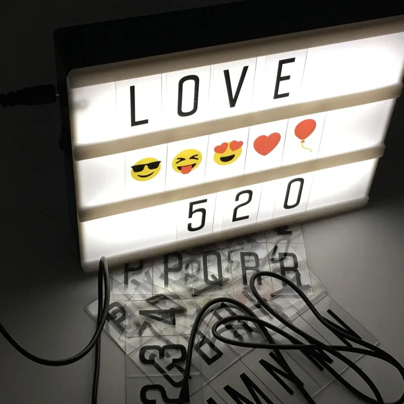 Кино Lightbox букв для A4 A5 Кино световой короб DIY огни домашнего декора праздник прополка буквы/карты/знаки/номера