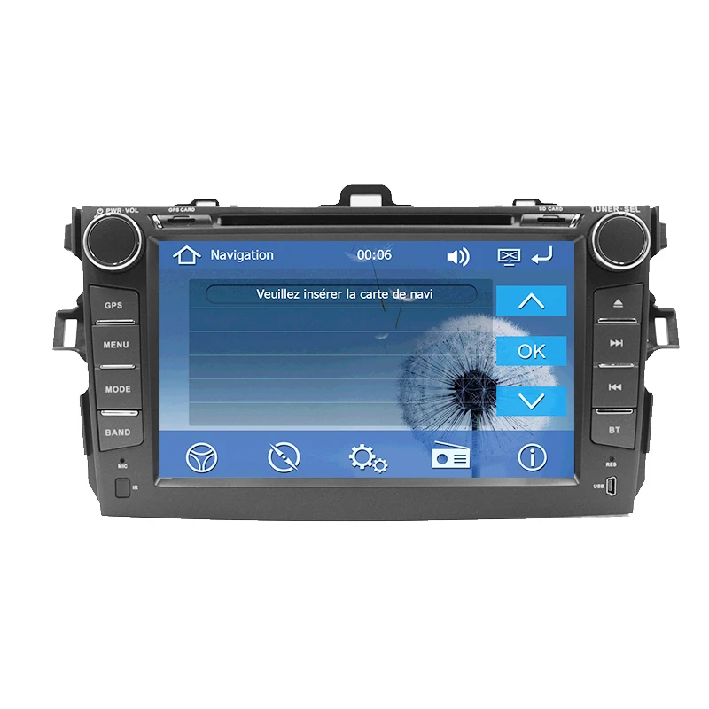 cheap 2 din car dvd player car radio 2din car gps navigation for Toyota Corolla 2007 2008 2009 2010 2011 8 inch car stereo BT