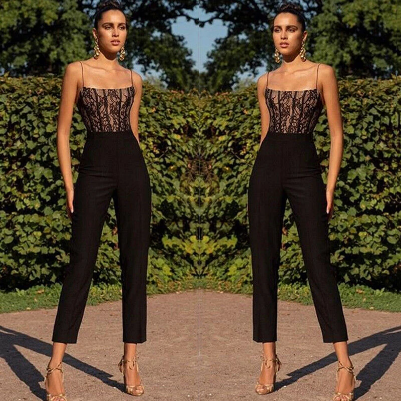 

Jumpsuits for Womens fashion Holiday Long Pants Jumpsuit Sleeveless Strappy Playsuit Casual Sexy Jumpsuits Slim Rompers Female