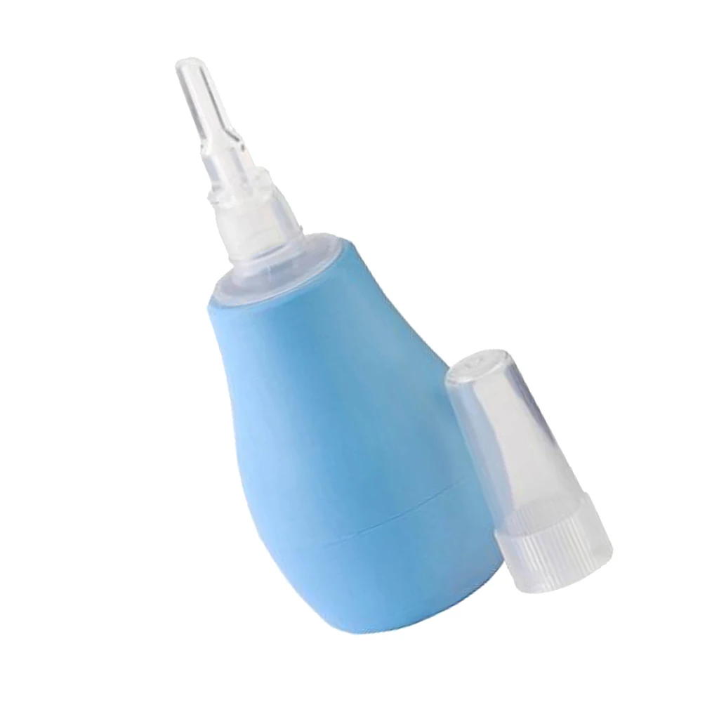 Infant Nasal Aspirator Vacuum Sucker Baby Nose Mucus Snot Cleaner Pump-Blue