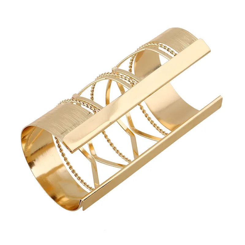 Полые широкие манжеты геометрический браслет браслеты для женщин сплав золотого цвета открытый большой женский браслет Модный Ювелирный Браслет mujer