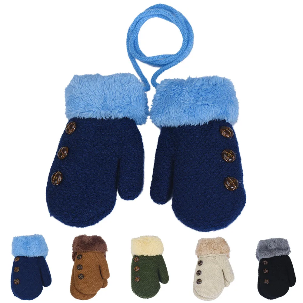Новые детские перчатки варежки luva митенки Детские Зимние шерстяные вязаные перчатки для маленьких девочек и мальчиков теплые mitaine enfant guantes bebe