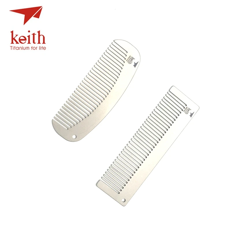  Keith Pure Titanium Outdoor Hair Comb Anti-static Travel Comb Durable For Men And Women Ultra Light