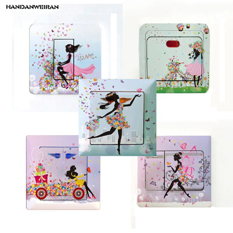 2 шт. водостойкие наклейки на стену в виде Феи цветов|stickers living|switch stickerwall sticker |