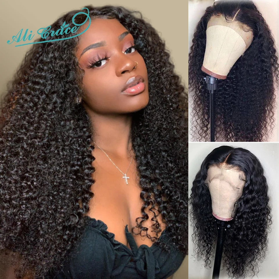 Buy Ali Grace Brazilian Kinky Curly Lace Front Wigs