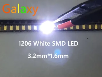

2000PCS SMD 1206 White Led 1206 smd led cool white Super Bright LED Diode Light 5000-8000k 200-300mcd 3.0-3.6v