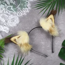 Novo Trabalho Da Mão Animal Pequeno Esquilo Orelhas hoop cabelo para a menina mulheres headband acessórios para o cabelo(China)