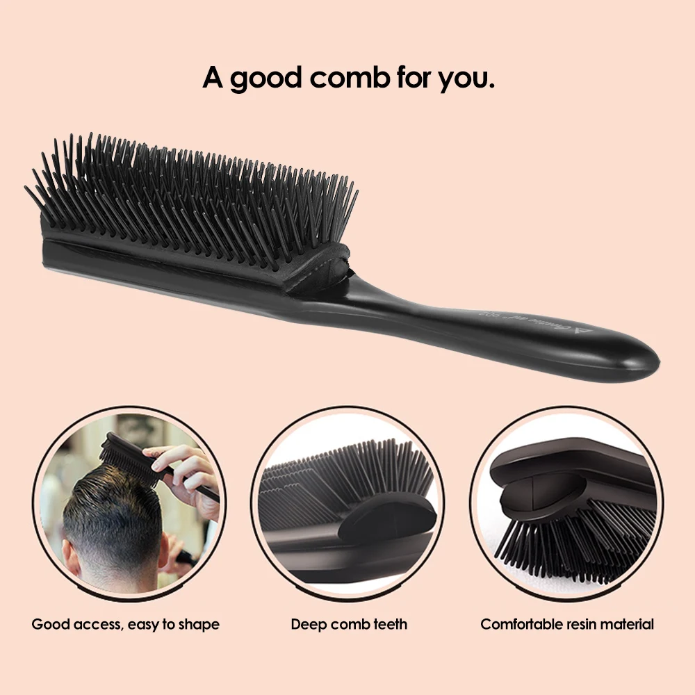 

1pcs Hair Comb Hair Brush Plastic Anti-static Hairbrush 9 Rows Comb Teeth Dentangling Hairbrush Salon Scalp Massage Combs Tools