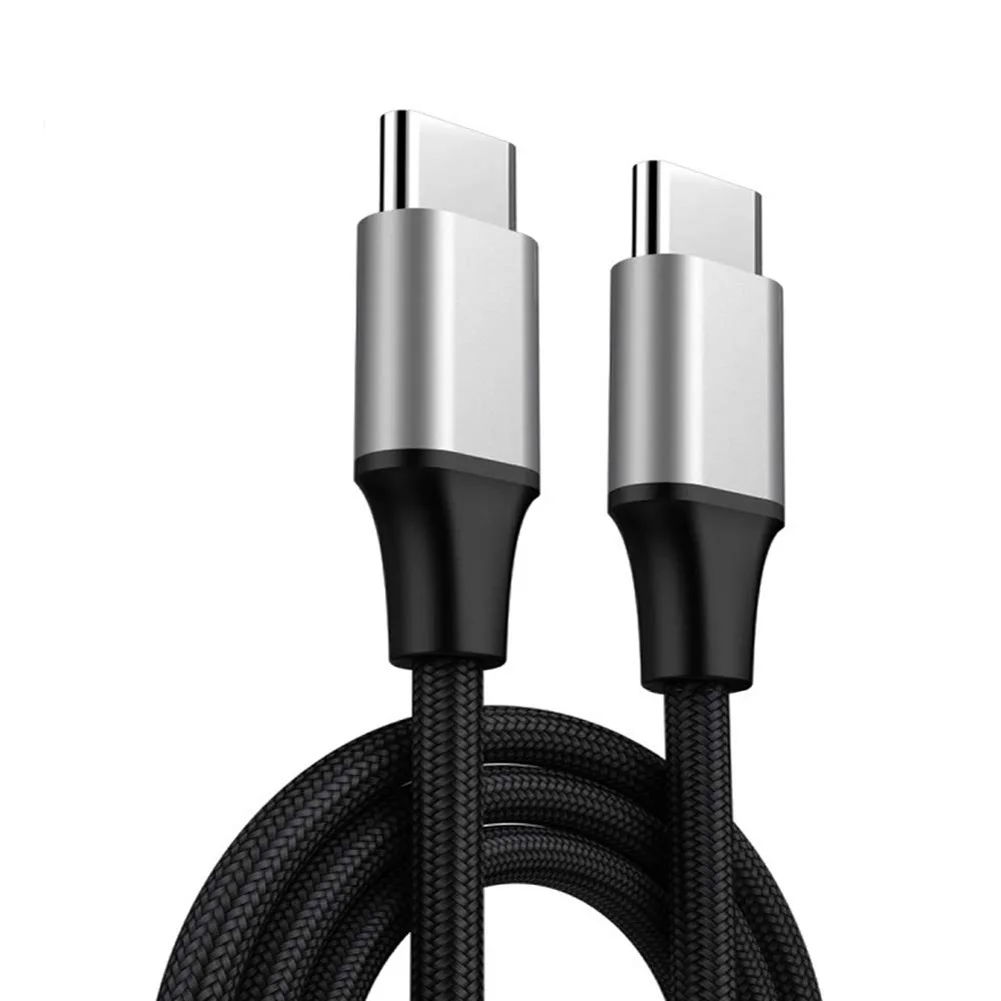 Black Jetjoy USB C к USB C type C кабель Male to Male 3A PD кабель для быстрой зарядки данных зарядный кабель нейлоновый плетеный провод PD 18 Вт Быстрая зарядка - Color: Black