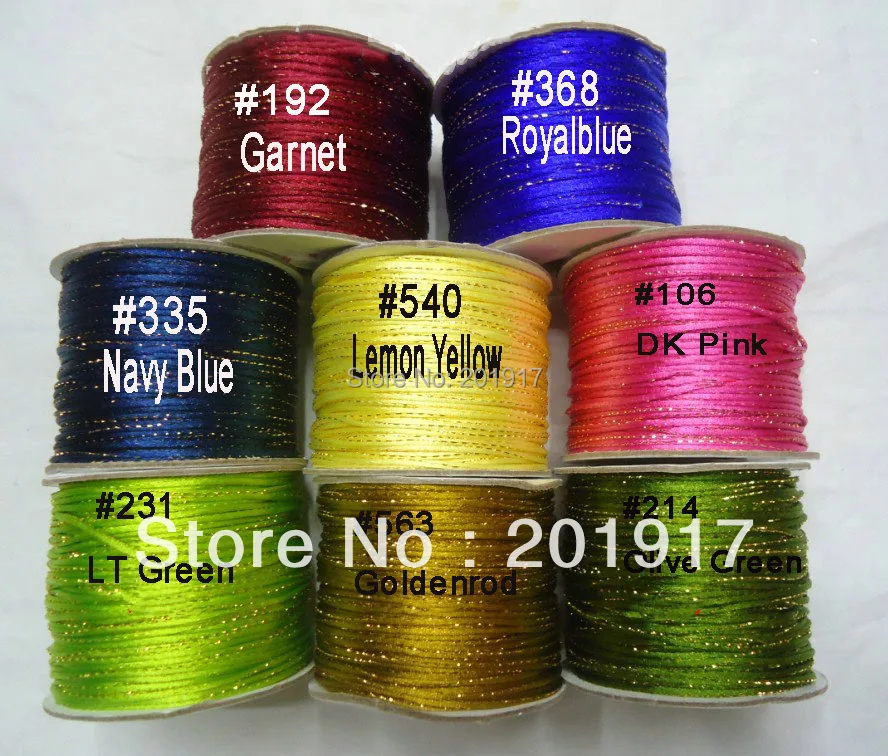 

100% Nylon Cord ! 2mm Add Gold Line Thread Macrame Rope Cords-100yards/ Roll Chinese Knot Beading Cord-DIY Jewelry Accessories