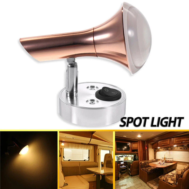

LED Wall Lamps Wall Mount Spot Light Bedside bedroom Reading Book lampada 12V RV Camper Trailer Boat Wall Sconces Light arts