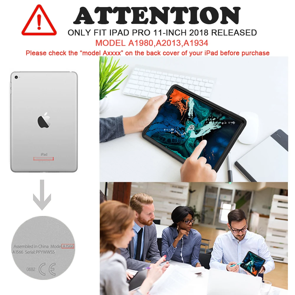 Противоударный чехол для iPad Pro, 11 дюймов,, чехол с держателем карандаша, вращающийся на 360 градусов, ремешок на шею, защитный чехол с подставкой MTL03