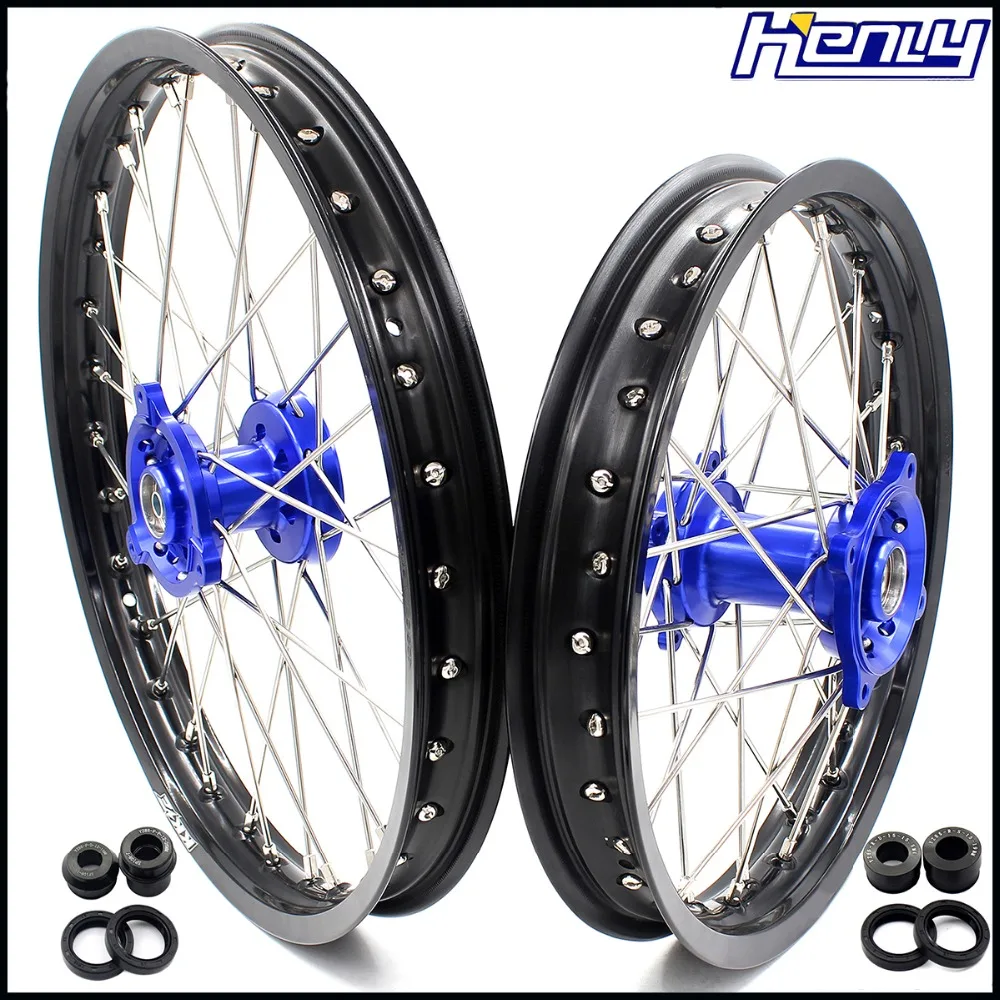 

19/16 SPOKED BIG KID'S WHEELS RIMS SET FOR YAMAHA YZ80 1990-2001 YZ85 2002-2018 CNC BLUE HUB