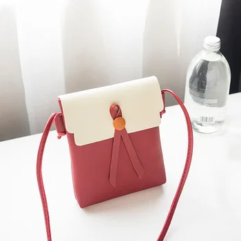 

Women Mini Messenger Bag PU Leather Cute Hit Color Girl Casual Crossbody Shoulder Bags Best Sale-WT