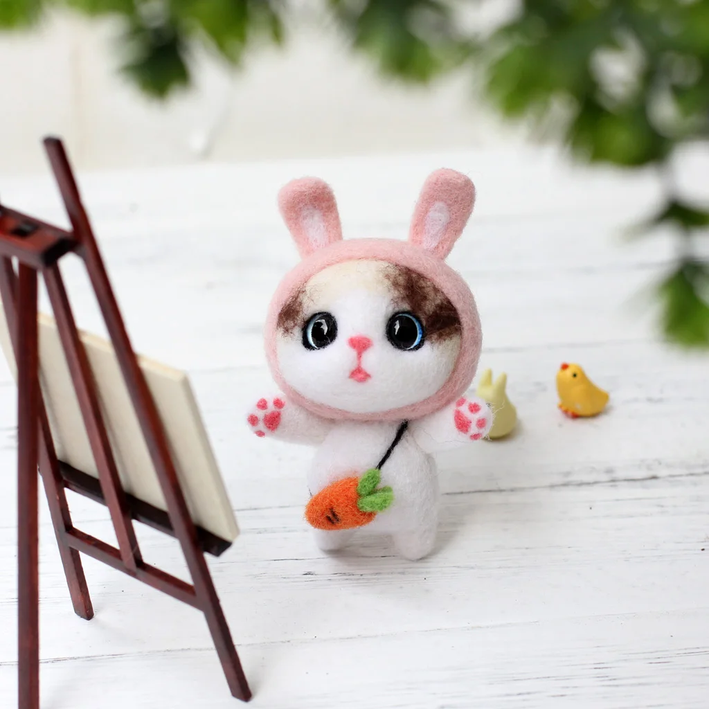 Ручной работы DIY войлочные мешки для материалов кошки подарки милые маленькие кошки ватный Войлок игрушки