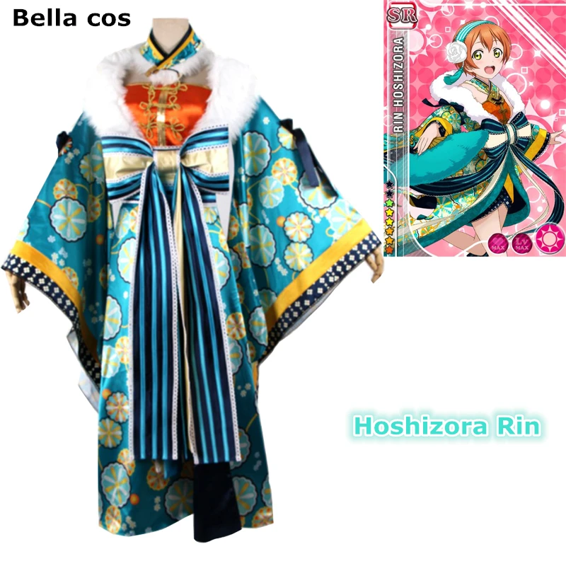 Lovelive SR Весенний фестиваль Hoshizora Rin Косплей Костюм кимоно платье костюмы на