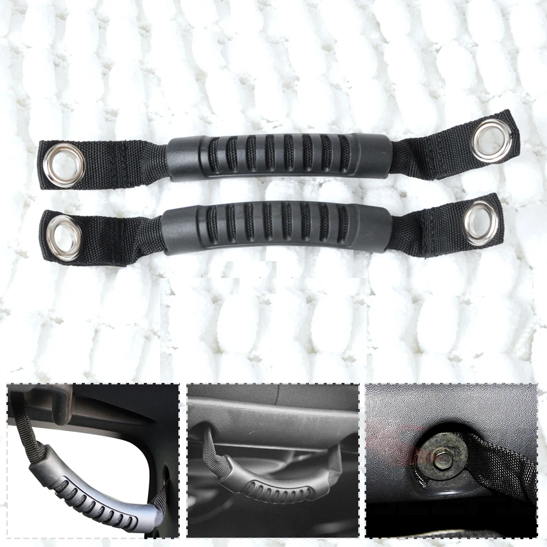 

CITALL 13305.14 2PCS Black Rear Side Safe Grab Handle set for Jeep Wrangler JK 2007 2008 2009 2010 2011 2012 2013 2014 2015