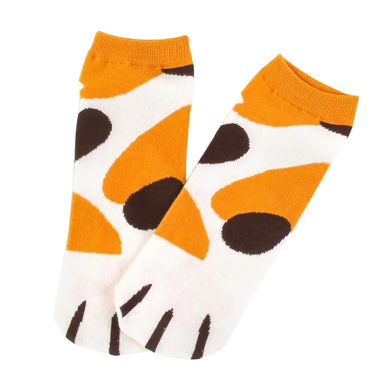 Г. Весенние модные носки с героями мультфильмов женские теплые милые хлопковые носки с принтами собак и кошек женские носки-тапочки для SA-8 - Цвет: Оранжевый
