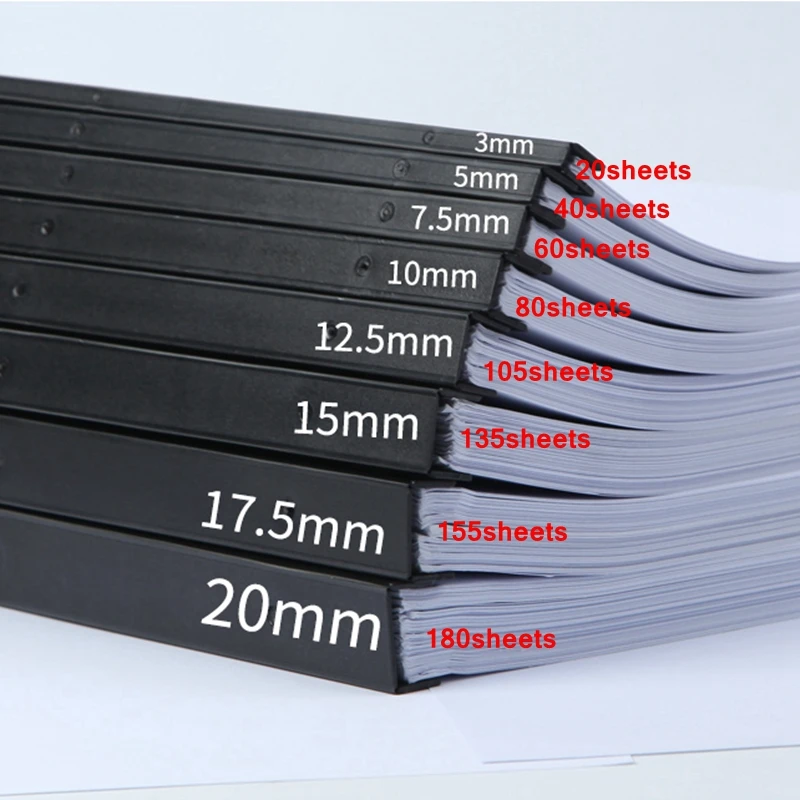 100 قطعة/الوحدة ديلي 3-20 ملليمتر (20-180sheets) البلاستيك ربط الشرائط 10 ثقوب a4 آلة تجليد مشط الموردين المجلدات البلاستيك بالجملة