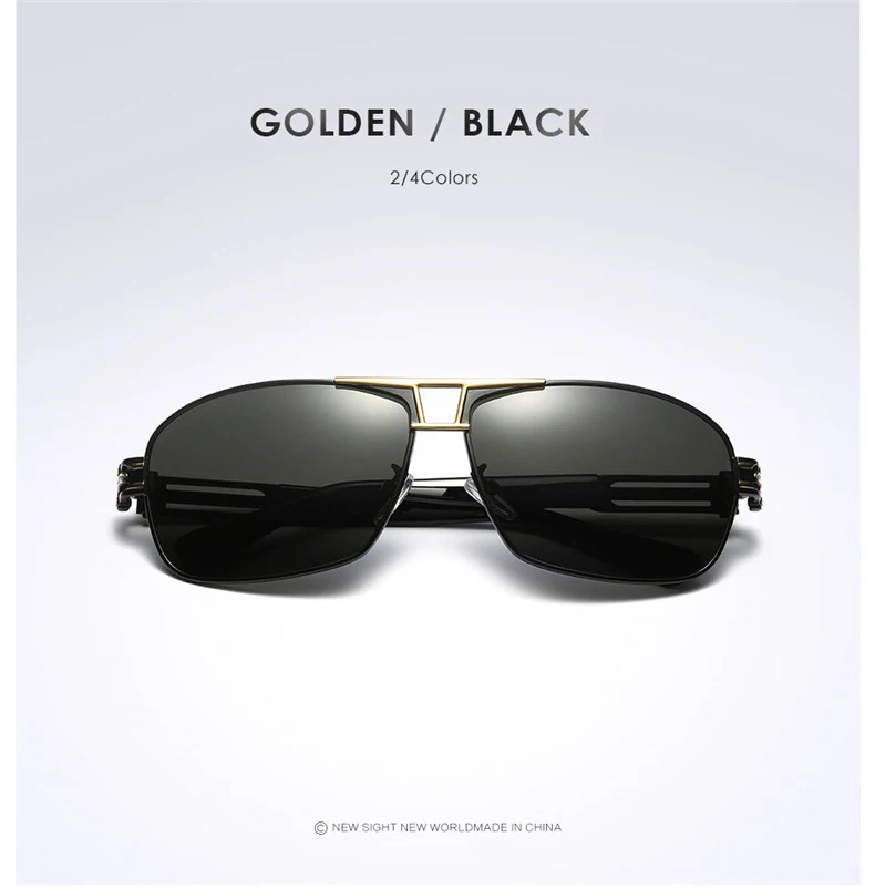 Мужские поляризованные солнцезащитные очки UV400, мужские очки для вождения, серебристая/коричневая оправа, поставляются в коробке