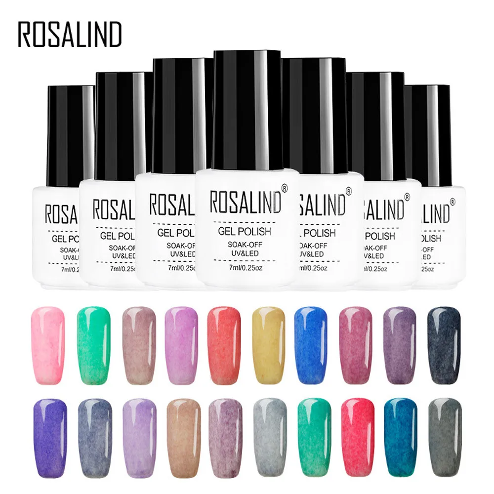 

ROSALIND Nail Art Polish Hybrid Varnish Gel polish uv Color Vernis Semi Permanent Gel Manicure Primer Top Coat Glitter