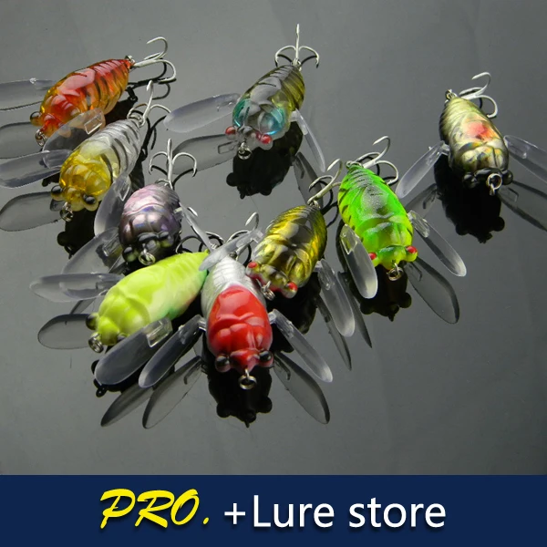  Free shipping 5pcs a lot 5.5cm 6g super quality swimbait artificial cicada lure bait swim insect lu