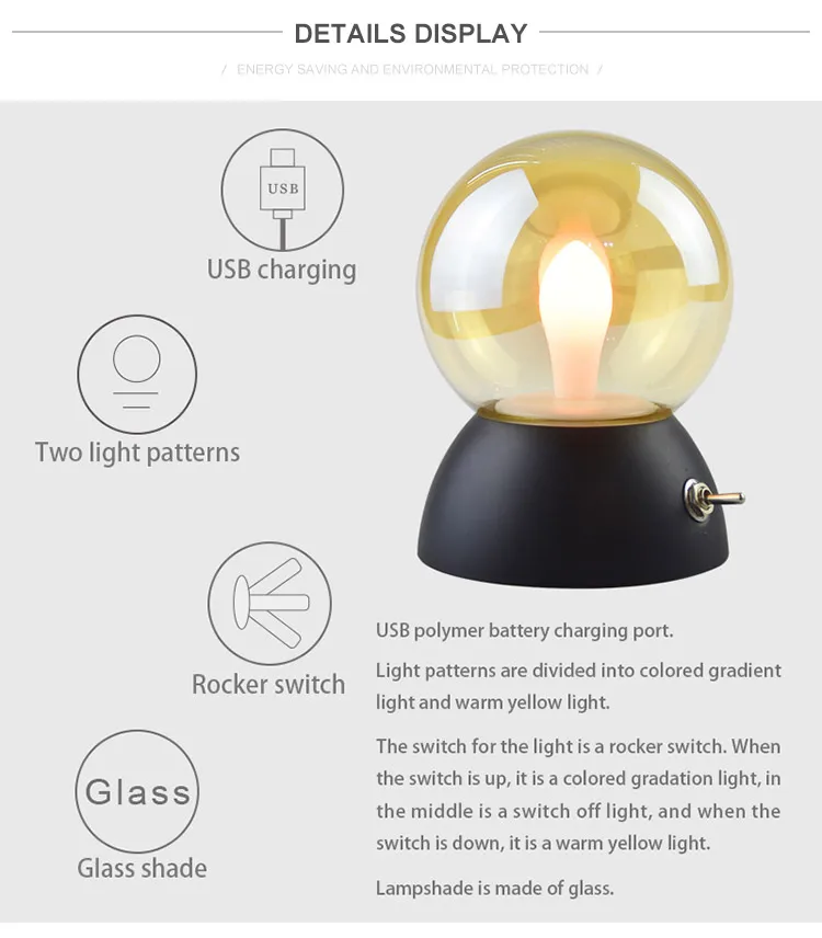 DE.SOUL Night Lights LED Flame Lamps  Rechargeable  Lamps  Lighting Bedroom Lamp Night Light Color Change Night lamps  Gift (8)