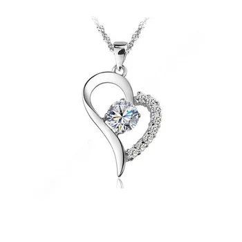 JEMMIN Bulk Collection Pendant Necklace Set 925 Sterling Silver CZ Crystal Heart Pendant Necklace For Lady Jewellery Accessories