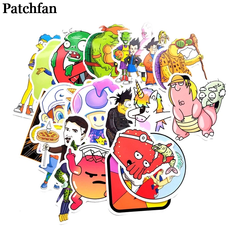 

Patchfan 20pcs funny clsssic cartoon Kids Toy Sticker for DIY scrapbooking album Luggage notebook decal Waterproof Sticker A2045