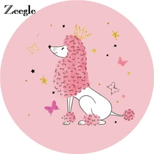 Zeegle круглый ковер для гостиной нескользящий коврик мультфильм собака узор детский коврик для игр коврики и ковры