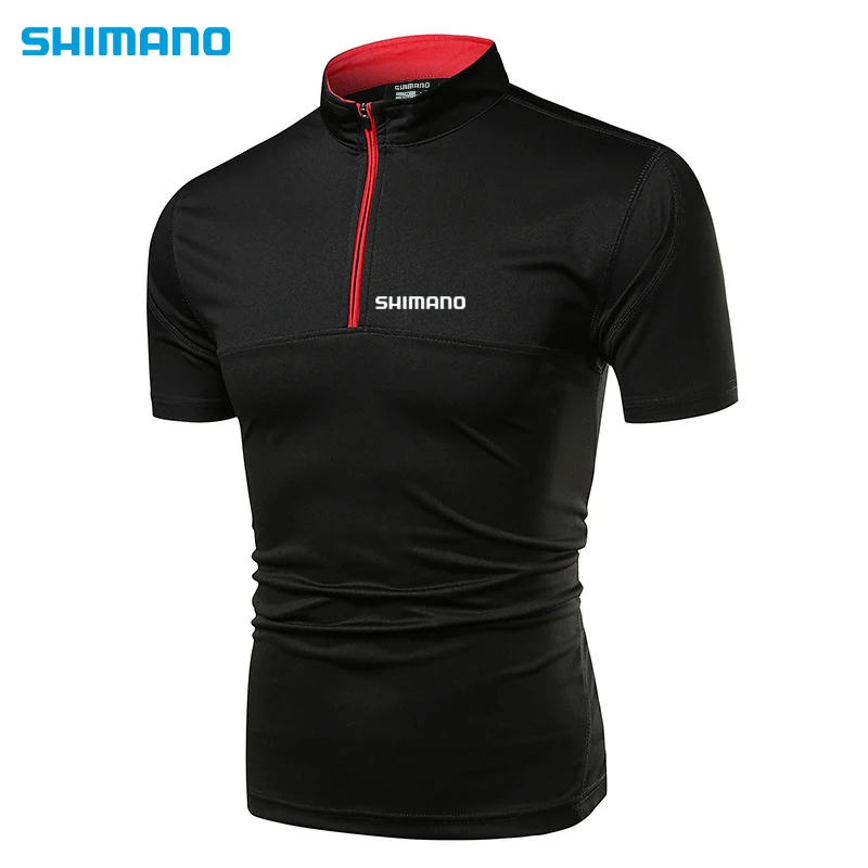 

2019 Summer SHIMANO Fishing Shirt Men Outdoor Sports Zipper Quick Dry Breathable Fishing Clothes Anti-UV Fishing Clothing Shirt